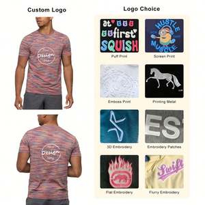 Camiseta con estampado de pantalla de secado rápido de tela catiónica personalizada para gimnasio, correr, Fitness, deportes atléticos, camiseta para hombre - Product Image 3