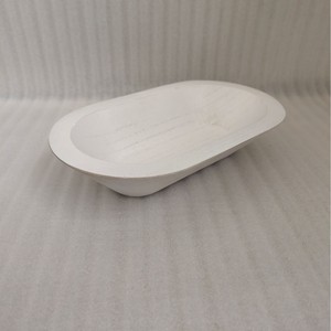 Serving <b>Tray</b> Wooden Oval Dish For <b>Snack</b> Display Modern Minimalist Style Black White Brown Original Color - Product Image 2