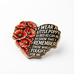 >BEST Remembrance Poppy Heart Brooch Enamel <b>Pin</b> Alloy Zinc Alloy Plated Floral Quote Jewelry Memorial Gift - Product Image 1