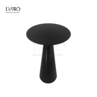 Table de bar moderne ronde en acier inoxydable noir et en verre pour hôtel et centre commercial