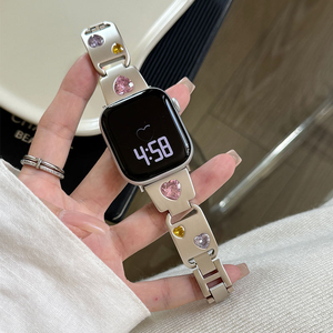 Le donne di moda arcobaleno Bling Diamond polsino amore in acciaio inox di ricambio sport di lusso orologio cinturino cinturino per orologio - Product Image 1