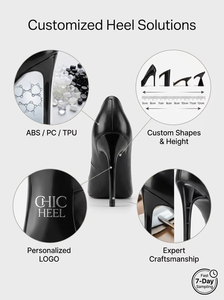 Talons de chaussures personnalisés en ABS haute résistance, écologiques, pour sandales et escarpins, élégants, avec logo personnalisé - Product Image 3