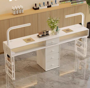 Usine En Gros Nouveau Blanc Crème Style Multi-Fonction Avec <span class=keywords><strong>Aspirateur</strong></span> Lampe <span class=keywords><strong>De</strong></span> Table Nail Shop Spécial Nail Table - Product Image 5