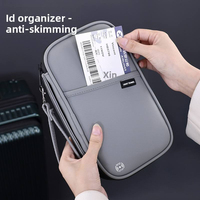 Organisateur de passeport personnalisé en cuir PU minimaliste, porte-cartes d'embarquement et d'identité, étui antivol pour cartes, idéal pour les voyages en famille, avec impression
