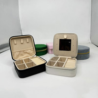 Boîte de rangement de voyage miniature personnalisée avec logo, fermeture éclair, miroir, boîte miniature tendance avec logo personnalisé, revêtement UV, laminage mat, gaufrage