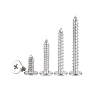 Tornillos autorroscantes de cabeza plana Phillips de acero inoxidable 304 M2 M3 M4 M5 M6 métricos para aplicaciones en metal - Product Image 1