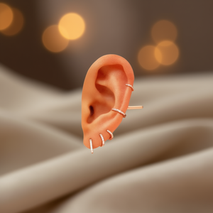 Orecchini a Cerchio Placcati in Oro Rosa, Diametro Interno 6mm, con Cristalli e Strass, Design Minimalista Geometrico Unisex per Uso Quotidiano E1327 - Product Image 2