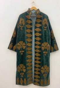 เสื้อคลุมกิโมโนผ้ากำมะหยี่ซูซานีทำมือสำหรับผู้หญิง ลายสัตว์ ทอลายดอกไม้ ปักลาย ระบายอากาศได้ดี สไตล์โบฮีเมียน ยาว  แบบชาติพันธุ์ - Product Image 1
