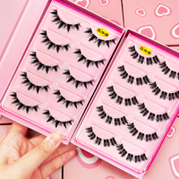 Faux Cils Préencollés Segmentés Auto-Adhésifs Wispy3D Réutilisables Effet Œil de Chat Naturel Invisible Kit Cils en Grappe à Presser en Gros