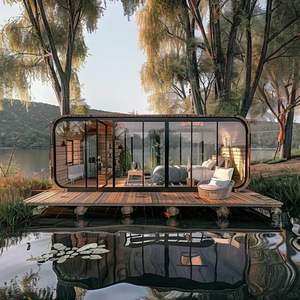 Petite maison moderne intelligente préfabriquée de 2 ou 3 chambres à coucher Cabine de capsule spatiale portable pour la maison ou l'hôtel en panneau sandwich - Product Image 6