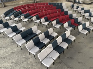 金属製のパッド入り教会の椅子、イベント用の腕、講堂と劇場用の高品質の座席 - Product Image 6