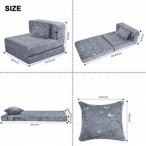 Matelas futon pliable en mousse phosphorescente pour tout-petits avec couverture – Doux et ludique pour les enfants - Product Image 3