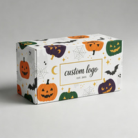 Boîte en carton écologique imprimée pour Halloween, avec logo personnalisé, portable, pour desserts, emballage cadeau de fêtes