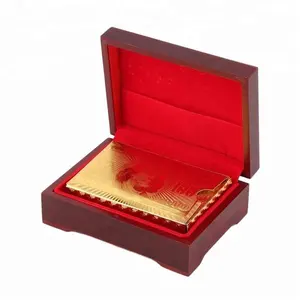 Fan Shu China Manufacture Cards With Wooden Box Gold Foil Playing Poker Plastic Card