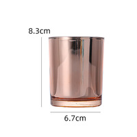 Pot à bougie en verre rond vide personnalisé, couleur or rose ou argent, avec couvercle en métal ou en bois, 7oz 10oz