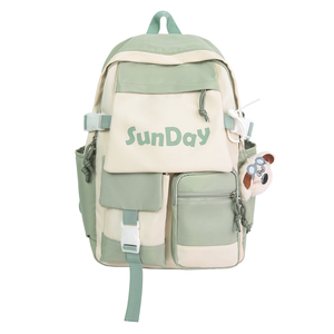 <span class=keywords><strong>Zaino</strong></span> antifurto <span class=keywords><strong>donna</strong></span> Chic stile moda per rosa e <span class=keywords><strong>Beige</strong></span> Combo con Design dolce ciondolo fodera in poliestere cerniera - Product Image 1