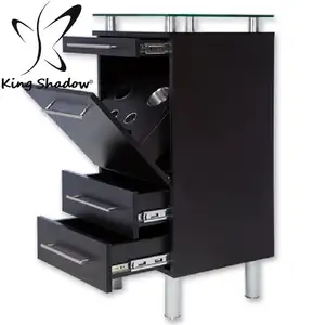 Carrello da Barbiere Nero, Trolley per Salone di Parrucchiere - Product Image 1