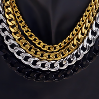 Acier inoxydable NK titane acier hommes et femmes couple collier chaîne en or cubain Hip hop punk bijoux chaîne plate
