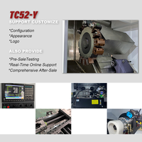 Torno CNC de Cama Inclinada de Alta Precisión TC52-Y con Eje Y, Torreta de 15kW, Fresadora, Control Fanuc Syntec