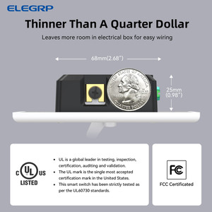 ELEGRP Single Pole or <strong>3</strong>-<strong>Way</strong> Wall Plate Included Digital Toggle Dimmer <strong>Switch</strong> for LED CFL and Incandescent <strong>Light</strong> Bulbs - Product Image 3