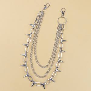 Cadena de cintura con remaches metálicos estilo punk unisex para fiestas, jeans, hip hop, actuaciones en escenario, aleación de zinc, múltiples bucles - Product Image 2