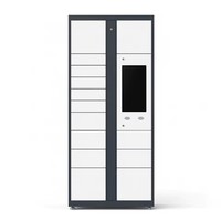 Casier à colis intelligent en acier assemblé pour immeubles de bureaux, campus, hôpitaux, avec contrôle d'accès et fonctionnement sans contact