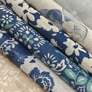 Vải lanh in vải lanh in vải lanh hữu cơ nhìn dệt in Voile Rèm sang trọng vải GMS 210/230 - Product Image 1