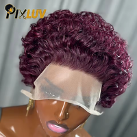 Perruque courte à dentelle frontale HD 13x1 en cheveux humains vierges, style bob, densité 180%, cheveux bouclés, à prix abordable de 9,9 $