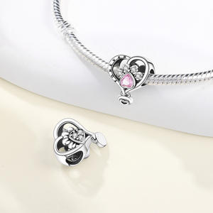 Pulsera de cuentas adorable con diseño de cobre blanco y la inscripción 'Forever Love', accesorio de joyería DIY de alta gama, original y de gran demanda. - Product Image 5