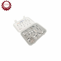 16-Set Boîte en plastique Pied-de-biche pour machine à coudre domestique multifonctionnelle Pièces de machine à vêtements