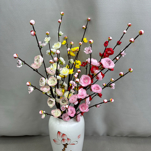 Flores decorativas de flor de ciruelo de <span class=keywords><strong>Chimonanthus</strong></span> Praecox artificiales de una sola rama para graduación Día DE LA MADRE Navidad Halloween - Product Image 1