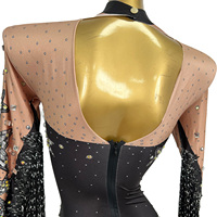 Combinaison Drag Queen Design Performance sur scène avec strass, tenue de festival, justaucorps de danse aérienne pour femmes, combinaison de club à pompons