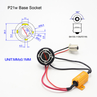 Ampoule LED P21W avec résistance anti-hyperclignotement et faisceau de câblage pour clignotants Py21W 1156, décodeur sans erreur pour moto et voiture