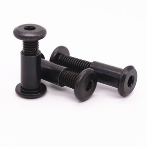 Vis à tête hexagonale autobloquante en acier inoxydable noir Chicago 6mm 8mm 14mm pour meubles, connecteurs à manchon cylindrique - Product Image 3