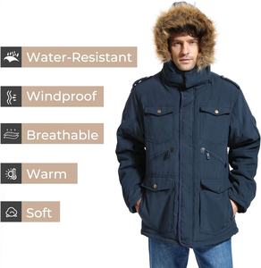 Parka d'hiver Nouveau Veste en duvet pour hommes Mode chaude Manteaux en duvet d'extérieur Vestes populaires en duvet Couleur unie simple avec chapeau - Product Image 3