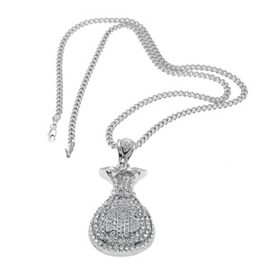 Collier hip-hop ancien pour homme avec pendentif sac de dollars et accessoire pièce de monnaie - Product Image 6