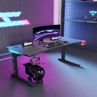 Bureau d'Ordinateur Motorisé à Hauteur Réglable de Haute Qualité, Vente Chaude, Table de Jeu Électrique, Bureau PC avec LED