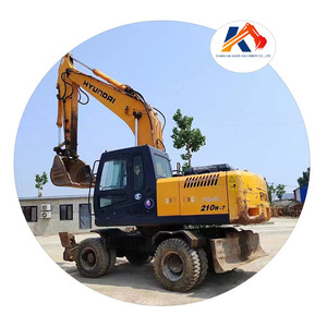 Excavatrice sur pneus d'occasion Hyundai Robex R210W-7 hydraulique avec moteur Cummins, modèle 2010, garantie 1 an, 210W-7/-9 - Product Image 1