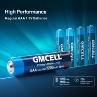 Batterie Li-FeS2 GMCELL Factory Direct AAA FR03 1,5V 1200mAh à large plage de température, 24 unités, pour caméras de sécurité et capteurs sans fil