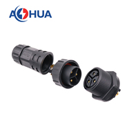 UL/TUV Cert 25A AC Power Plug M25 Panel Mount 3Pin Male Female Socket Screw Fixing Cable Connector IP68 for Lighting Panels