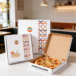 Boîte à pizza double couche extra large écologique avec pelliculage brillant, sur mesure pour les grandes familles, idéale pour les fêtes et les repas en famille, emballage en <span class=keywords><strong>gros</strong></span> - Product Image 2