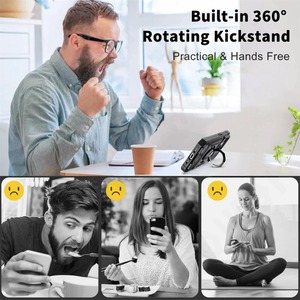 Étui pour <span class=keywords><strong>iPhone</strong></span> 16 15 14 13 12 11 Pro Max XS <span class=keywords><strong>XR</strong></span> 8 7 Plus Anneau Rotatif Magnétique Béquille Robuste Protection Contre les Chutes Couverture de Portefeuille - Product Image 6
