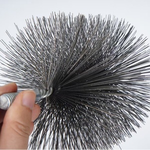 Kit de brosses de nettoyage de cheminée 5 pièces en fil d'acier avec manche en acier au carbone, filetage M12, pour nettoyage industriel de tuyaux et décontamination, bricolage - Product Image 4