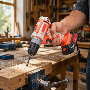 สว่านกระแทกไร้สาย 36V ชุดเครื่องมือรื้อถอน DIY มอเตอร์ไร้แปรงถ่าน แบตเตอรี่ลิเธียม แรงบิด 45 นิวตันเมตร 2.0 แอมป์ชั่วโมง รับประกัน 1 ปี OEM - Product Image 2