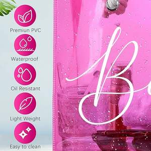 Mode Shopping Beach Stadium Femmes Imperméable Pvc Rose Rouge Transparent Clair Sacs À Main Avec Poignée En <span class=keywords><strong>Corde</strong></span> - Product Image 5