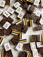 Set Permainan Mahjong Akrilik Motif Leopard, Bunga, Serangga, dan Pohon, Kit Mahjong Mewah untuk Hadiah Pesta Dalam Ruangan