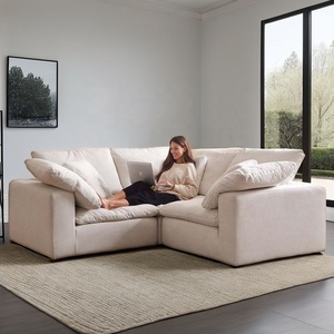 <b>Waterproof</b> Fabric Modern Living Room Furniture L Shape Modular Tufted Revolving Chaise Lounge for Hotel Use - Product Image 3