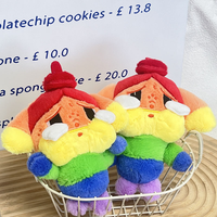 Porte-clés en peluche arc-en-ciel en gros, pendentifs en peluche OEM ODM, figurines de poupées en peluche, porte-clés en peluche