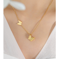 Edelstahl Schmuck Frosted Butterfly Charms, Schmetterling Ring Anhänger Halskette Ohrringe