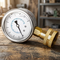 High Accuracy Liquid Filled Pressure Gauge 0-100Psi Stainless Steel 2.5 Inch Dial 3/4 Female Thread for Oil Water